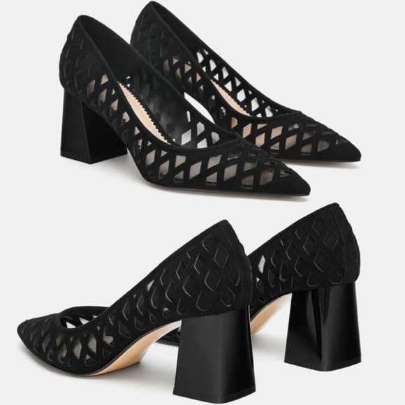mesh block heels